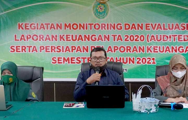 Monitoring dan Evaluasi Laporan Keuangan TA 2020 Audited serta Persiapan Pelaporan Keuangan Semester I Tahun 2021 secara daring