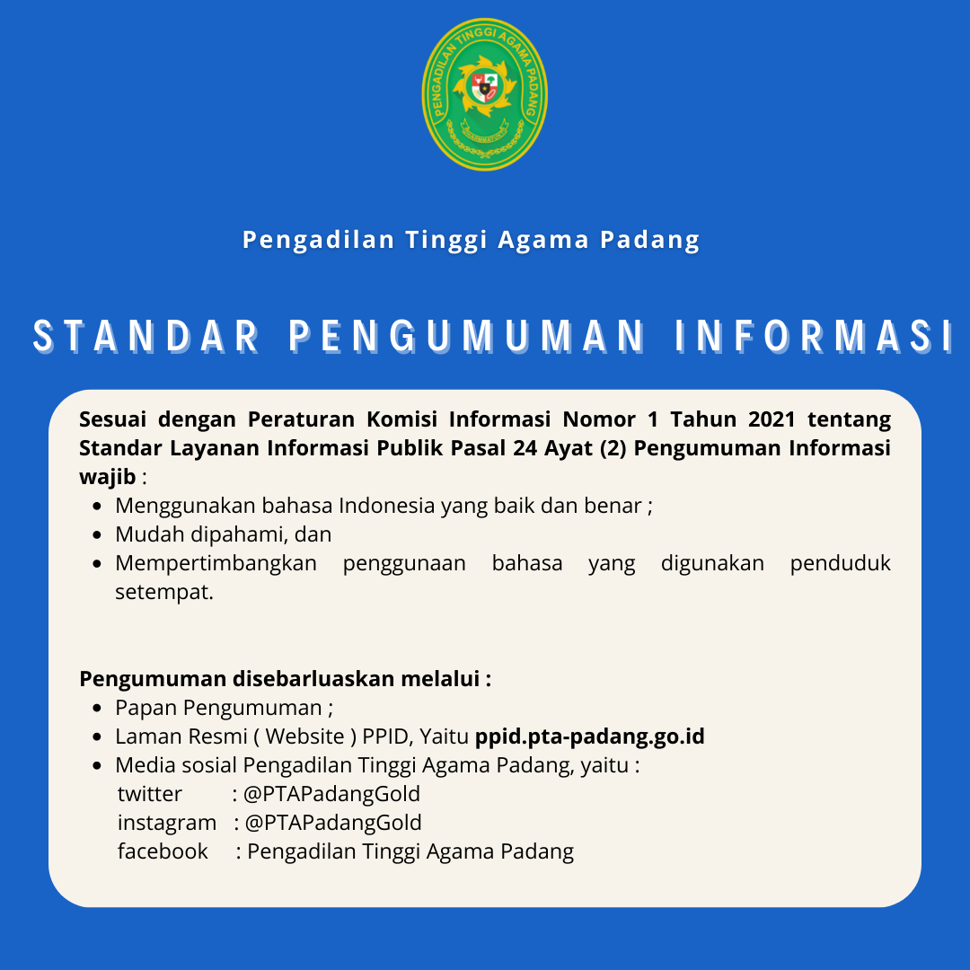 Standar Pengumuman Informasi